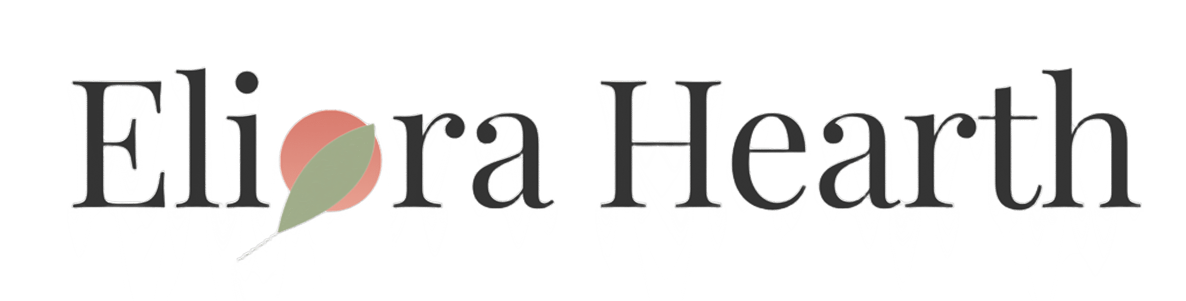 Eliora Hearth logo featuring elegant serif typography with a warm terracotta sun and soft sage leaf accent.