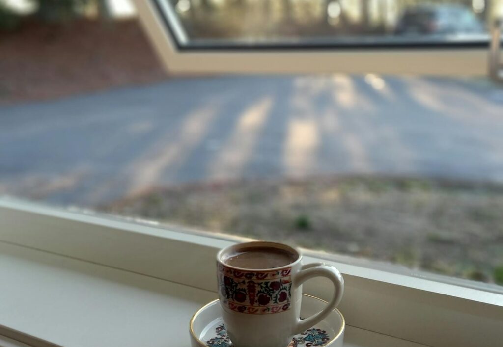 Mindful morning coffee ritual that supports calm focus and emotional balance as a gentle way to calm your nervous system naturally.