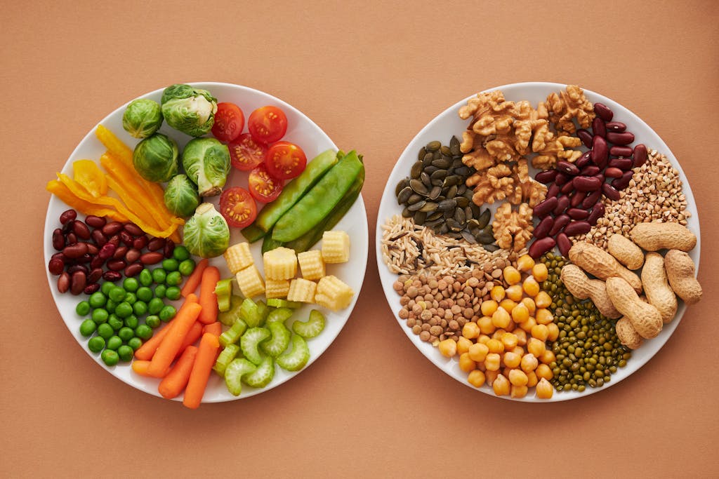 A vibrant flat lay of zinc, iron, and magnesium-rich foods showcasing a balanced diet concept.