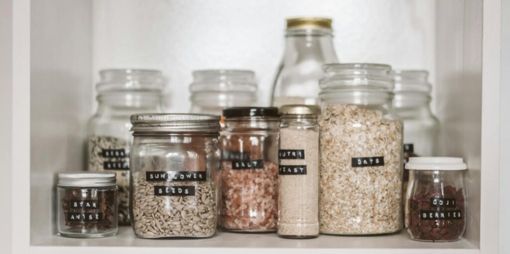 Minimalist spice collection arranged neatly for mindful cooking.