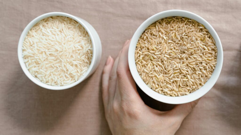 simple food swaps like brown rice and quinoa that stabilize blood sugar and support steady energy