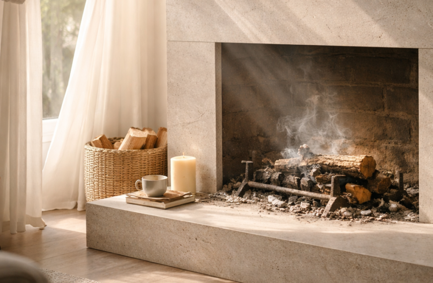 Quiet room with a warm hearth and soft light, symbolizing faith in hard times and gentle broken heart healing.