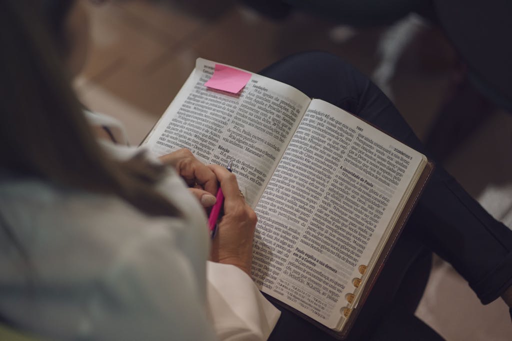 Christian woman reading Bible verses for anxiety to calm anxiety symptoms naturally