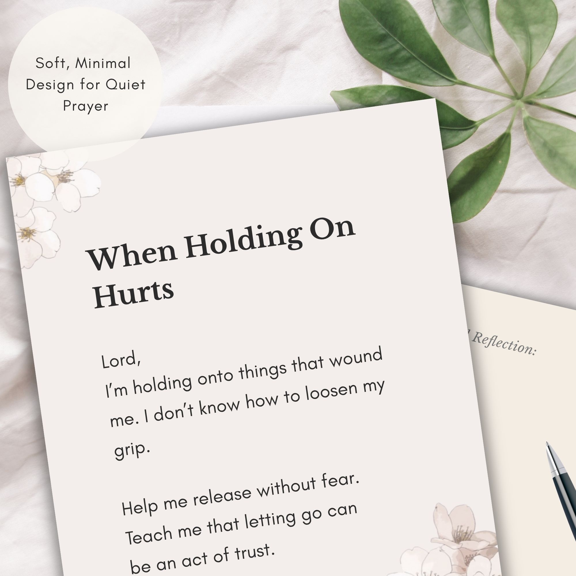 A printable card with Prayer 
about Letting Go & Surrender.