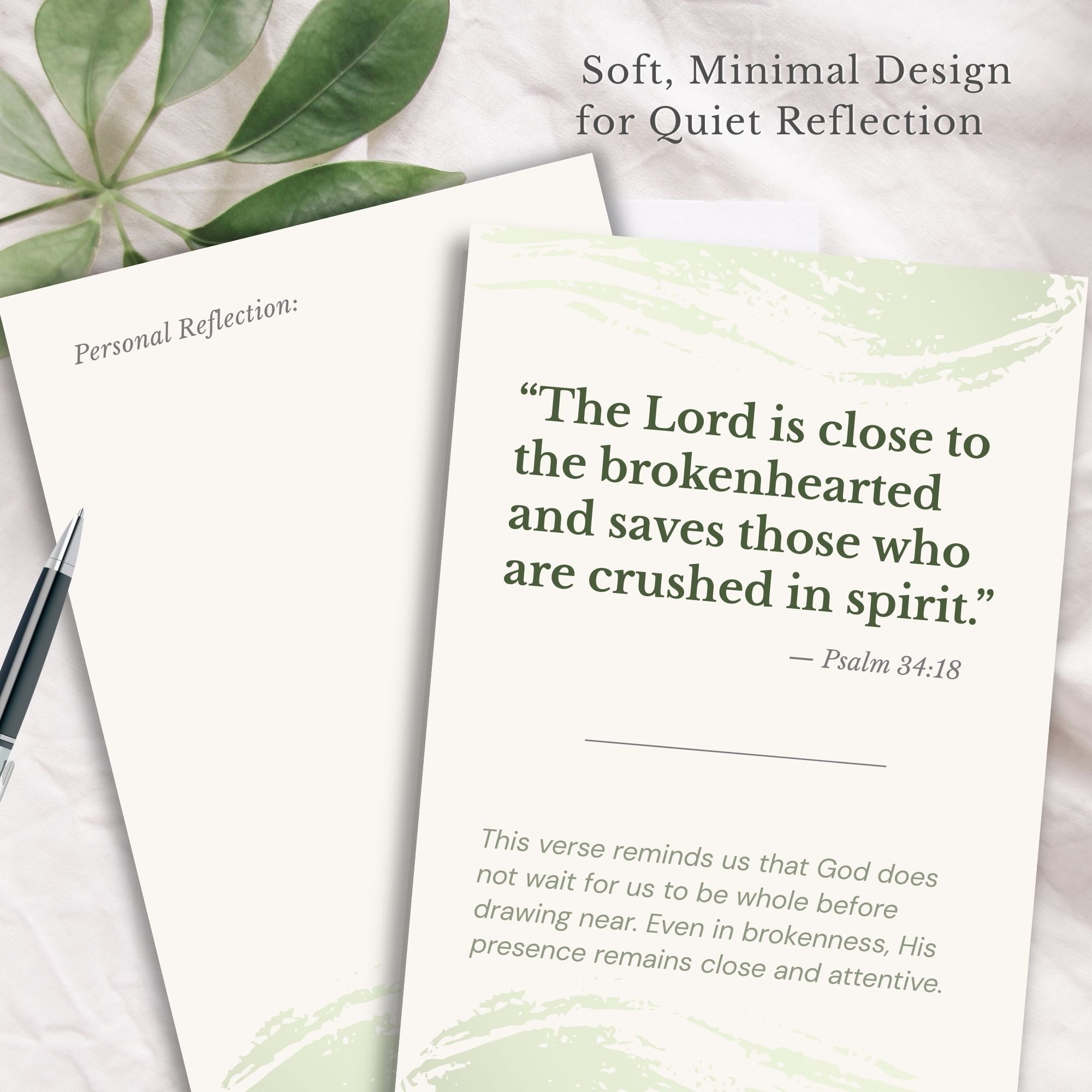 A printable card with Bible verse and reflection about Loss & Heartbreak.